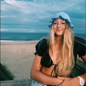 Blue Crochet Bucket Hat